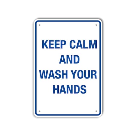 COVID Decal, Keep Calm & Wash Your Hands, 10x14 Reflective